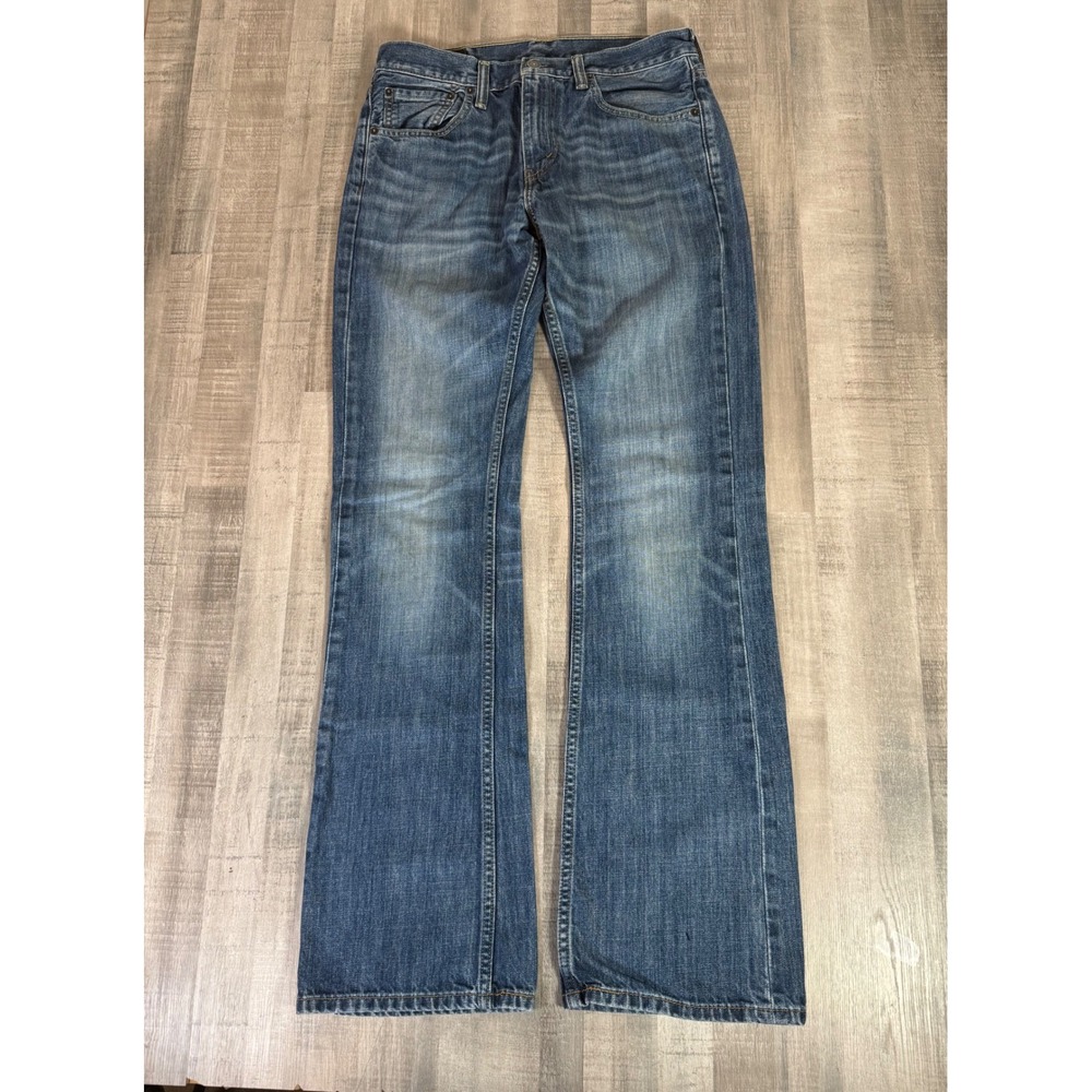 Levis 527 SBootcut Jeans Mens 32x36 Blue Medium Wash Denim Low Rise Fade Whisker